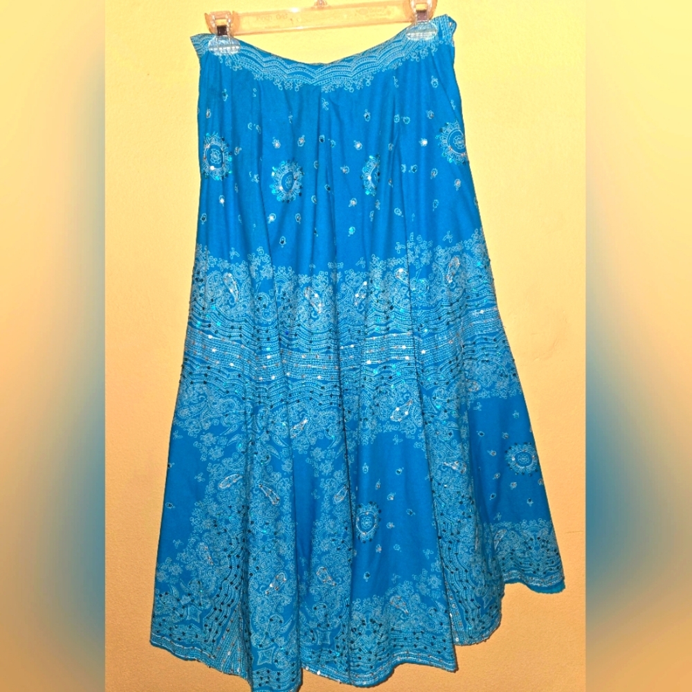 Turquoise Maxi Skirt